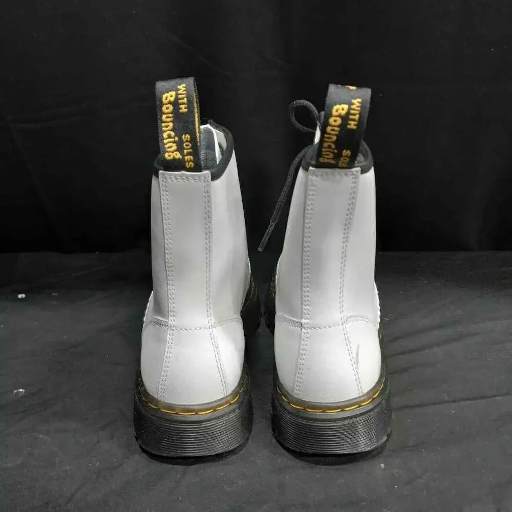 Like NEW Dr. Martens Air Wair White Ankle Combat Boots Unisex Size M6 or W7